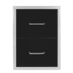 Wildfire 16 X 22 Black 304 SS Double Access Drawer - WFDDW1622-BSS