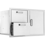 BBQGuys Signature 32-in Stainless Steel Reversible Access Door & Double Drawer Combo - BBQ-DDC - Image 6