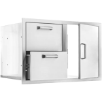 BBQGuys Signature 32-in Stainless Steel Reversible Access Door & Double Drawer Combo - BBQ-DDC - Image 7