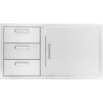 BBQGuys Signature 39-in Stainless Steel Reversible Access Door & Triple Drawer Combo - BBQ-DDC-39 - Image 2