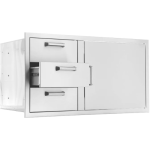 BBQGuys Signature 39-in Stainless Steel Reversible Access Door & Triple Drawer Combo - BBQ-DDC-39 - Image 6