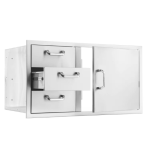 BBQGuys Signature 39-in Stainless Steel Reversible Access Door & Triple Drawer Combo - BBQ-DDC-39 - Image 16