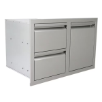 RCS Valiant Series 30-Inch Stainless Steel Enclosed Double Storage Drawer & Propane Drawer Combo - VDCL1 - Image 2