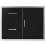 Wildfire 30 X 24 304 Black SS Access Door & Double Drawer Combo - WFDDWCOMBO3024-BSS
