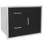 Wildfire 30 X 24 304 Black SS Access Door & Double Drawer Combo - WFDDWCOMBO3024-BSS - Image 2