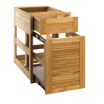 Pacific Teak Millworks 18 Inch Louvered Drawer/Pullout Combo - Image 2