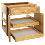 Pacific Teak Millworks 30 Inch Shaker Panel Drawer/2 Door Combo W/ 2 Rollout Trays - Image 2