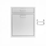 BBQGuys Signature 20-in Stainless Steel Single Drawer w/ Roll-Out Trash & Recycling Bin Combo - BBQ-TR-DR1