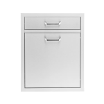 BBQGuys Signature 20-in Stainless Steel Single Drawer w/ Roll-Out Trash & Recycling Bin Combo - BBQ-TR-DR1 - Image 3