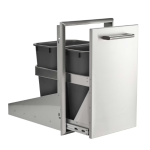 Coyote 18 Inch Front to Back Double Trash / Recycle Bin - C3-FBTRC - Image 4