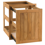 Pacific Teak Cottage 18-Inch Teak Wood Roll-Out Double Trash / Recycling Bin Drawer - POHDL-18C - Image 2
