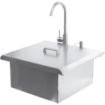 BBQGuys Signature 21-in Outdoor Rated Stainless Steel Drop-In Sink w/ Hot/Cold Faucet - Image 4