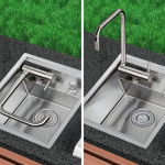 BBQGuys Signature 16 X 18-in Undermount Stainless Steel  Outdoor Sink - BBQ-18SNK-SS-UM - Image 3