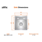 BBQGuys Signature 16 X 18-in Drop-In Stainless Steel  Outdoor Sink - BBQ-18SNK-SS-DM - Image 5