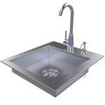 Sunstone 20-Inch ADA Compliant Single Sink W/ Cover & Hot/Cold Faucet - ADASK20 - Image 2