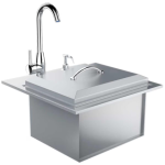 Sunstone Premium 21 X 20 Outdoor Rated Stainless Steel Drop In Sink With Hot/Cold Faucet - B-PS21 - Image 2