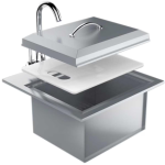 Sunstone Premium 21 X 20 Outdoor Rated Stainless Steel Drop In Sink With Hot/Cold Faucet - B-PS21 - Image 5