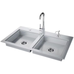 Sunstone 37-Inch ADA Compliant Double Sink W/ Covers & Hot/Cold Faucet - ADASK37 - Image 2
