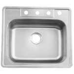 ADA Compliant 25 X 22 Stainless Steel Outdoor Sink with Huntington Brass Dual Spray 15.75 Inch High Pull Down Faucet and Strainer Basket - Image 2