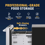 NewAir 24 Inch 4.1 Cu. Ft. Dual Drawer Commercial Built-In Outdoor Refrigerator & Freezer - NOF110SSD0 - Image 8