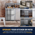 NewAir 24 Inch 4.1 Cu. Ft. Dual Drawer Commercial Built-In Outdoor Refrigerator & Freezer - NOF110SSD0 - Image 9