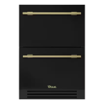True ADA Height 24 Inch 5 Cu. Ft. Outdoor Refrigerator Drawers - Matte Black w/ Brass Handles - TURADA-24-D-A~027-H01