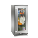 Perlick 15-Inch Signature Series Stainless Steel Glass Door Outdoor Refrigerator w/ Door Lock - Right Hinged - HP15RO-4-3RL