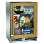 Perlick 24-Inch Signature Series Marine & Coastal Series Stainless Steel Panel Ready Glass Door Outdoor Refrigerator W/ Door Lock - Right Hinge - HP24RM-4-4RL