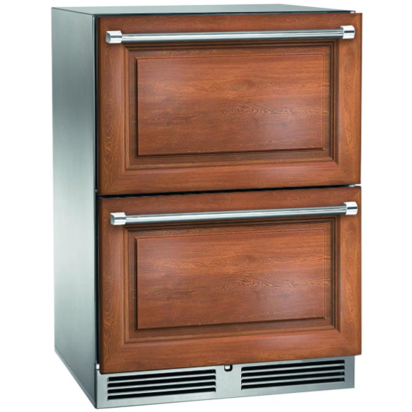 duttpack-39316 Perlick 24-Inch Signature Series Marine & Coastal Series Stainless Steel Panel Ready Dual Zone Outdoor Refrigerator/Freezer Drawers W/ Door Lock - HP24ZM-4-6DL - Image 1