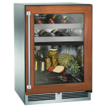 Perlick 24-Inch Signature Series Marine & Coastal Series Stainless Steel Panel Ready Glass Door Outdoor Dual-Zone Refrigerator & Wine Reserve W/ Door Lock - Right Hinge - HP24CM-4-4RL