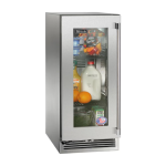Perlick 15-Inch Signature Series Marine & Coastal Series Stainless Steel Glass Door Outdoor Refrigerator W/ Door Lock - Left Hinge - HP15RM-4-3LL