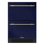 True 24 Inch 5.4 Cu. Ft. Outdoor Refigerator Drawer - Cobalt w/ Brass Handles - TUR-24D-OP-C~DSK-078-H01