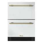 True 24 Inch 5.4 Cu. Ft. Outdoor Refigerator Drawer - Matte White w/ Brass Handles - TUR-24D-OP-C~DSK-030-H01