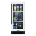 True 15 Inch 3.14 Cu. Ft. Right Hinge Glass Door Outdoor Refigerator - Matte White w/ Pewter Handles - TUR-15-R-OG-C~DSK-030-H05