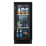 True 15 Inch 3.14 Cu. Ft. Right Hinge Glass Door Outdoor Refigerator - Matte Black w/ Pewter Handles - TUR-15-R-OG-C~DSK-027-H05