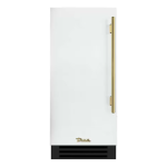 True 15 Inch 3.14 Cu. Ft. Left Hinge Outdoor Refigerator - Matte White w/ Brass Handles - TUR-15-L-OP-C~DSK-030-H01
