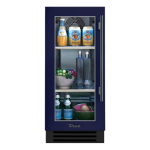 True 15 Inch 3.14 Cu. Ft. Left Hinge Glass Door Outdoor Refigerator - Cobalt w/ Pewter Handles - TUR-15-L-OG-C~DSK-078-H05