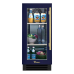 True 15 Inch 3.14 Cu. Ft. Left Hinge Glass Door Outdoor Refigerator - Cobalt w/ Brass Handles - TUR-15-L-OG-C~DSK-078-H01