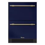 True ADA Height 24 Inch 5 Cu. Ft. Outdoor Refrigerator Drawers - Cobalt w/ Brass Handles - TURADA-24-D-A~078-H01