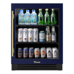 True ADA Height 24 Inch 5 Cu. Ft. Right Hinge Glass Door Outdoor Refrigerator - Cobalt w/ Brass Handles - TURADA-24-RG-A~078-H01