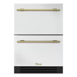 True ADA Height 24 Inch 5 Cu. Ft. Outdoor Refrigerator Drawers - Matte White w/ Brass Handles - TURADA-24-D-A~030-H01