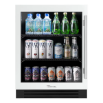 True ADA Height 24 Inch 5 Cu. Ft. Left Hinge Glass Door Outdoor Refrigerator - Matte White w/ Stainless Steel Handles - TURADA-24-LG-A~030-H04