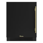 True ADA Height 24 Inch 5 Cu. Ft. Left Hinge Outdoor Refrigerator - Matte Black w/ Brass Handles - TURADA-24-LS-A~027-H01
