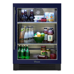 True 24 Inch 5.6 Cu. Ft. Right Hinge Glass Door Outdoor Refrigerator - Cobalt w/ Pewter Handles - TUR-24-R-OG-C~DSK-078-H05