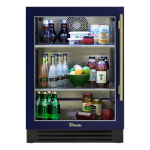 True 24 Inch 5.6 Cu. Ft. Left Hinge Glass Door Outdoor Refrigerator - Cobalt w/ Brass Handles - TUR-24-L-OG-C~DSK-078-H01