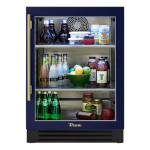 True 24 Inch 5.6 Cu. Ft. Right Hinge Glass Door Outdoor Refrigerator - Cobalt w/ Brass Handles - TUR-24-R-OG-C~DSK-078-H01