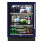 True 24 Inch 5.6 Cu. Ft. Left Hinge Glass Door Outdoor Refrigerator - Cobalt w/ Stainless Steel Handles - TUR-24-L-OG-C~DSK-078-H04
