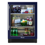 True 24 Inch 5.6 Cu. Ft. Right Hinge Glass Door Outdoor Refrigerator - Cobalt w/ Stainless Steel Handles - TUR-24-R-OG-C~DSK-078-H04