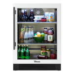 True 24 Inch 5.6 Cu. Ft. Right Hinge Glass Door Outdoor Refrigerator - Matte White w/ Pewter Handles - TUR-24-R-OG-C~DSK-030-H05