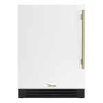 True 24 Inch 5.6 Cu. Ft. Left Hinge Outdoor Refrigerator - Matte White w/ Brass Handles - TUR-24-L-OP-C~DSK-030-H01